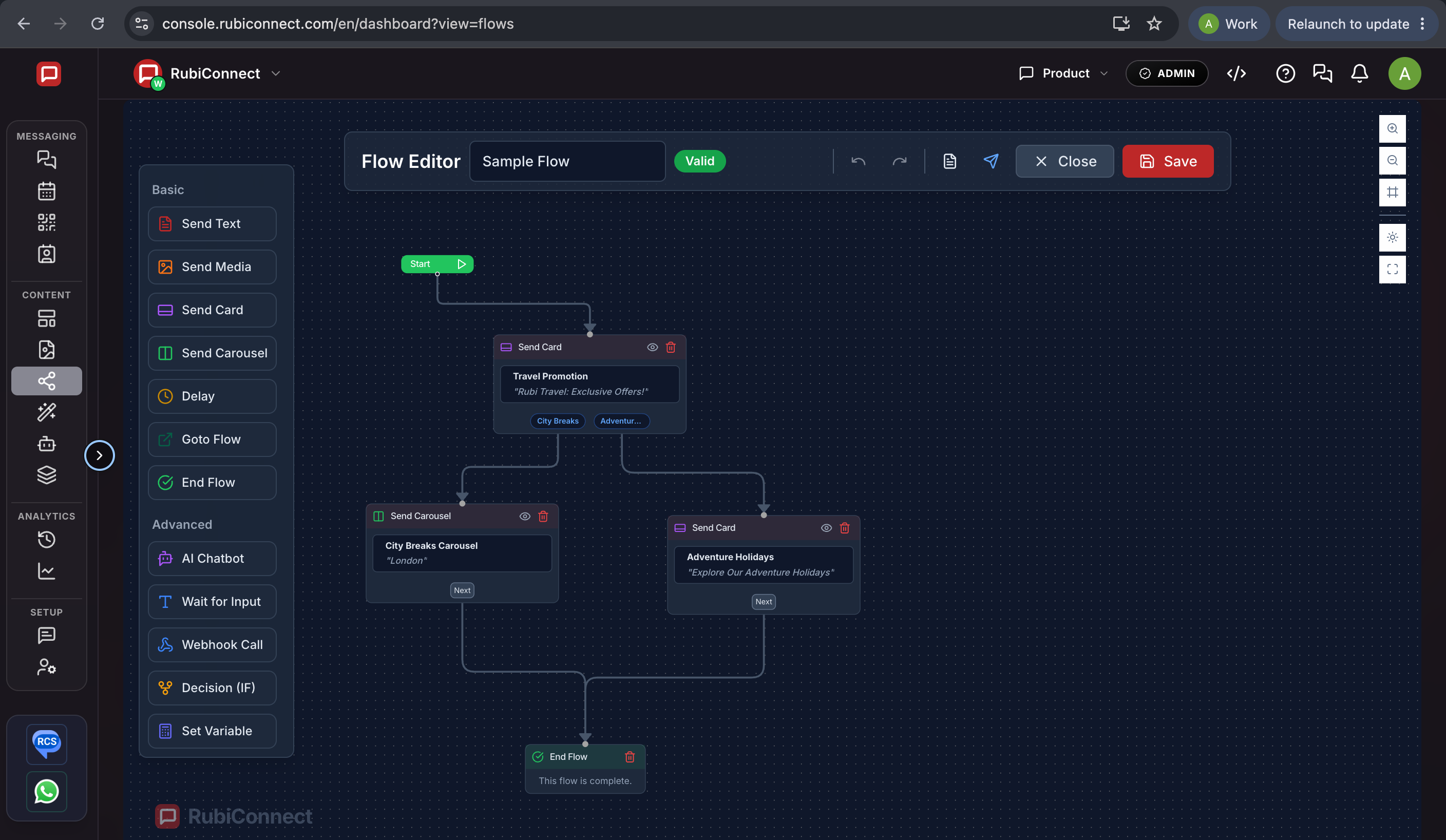 RubiConnect Platform Interactive Workflow Mockup - Slide 2